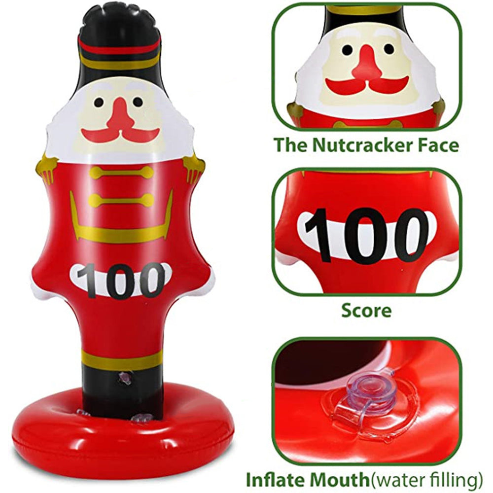 Christmas Inflatable Nutcracker with 4 Rings Throwing Toy