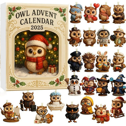 Owl Christmas Advent Calendar with 24 Daily Surprise Xmas Countdown Calendar