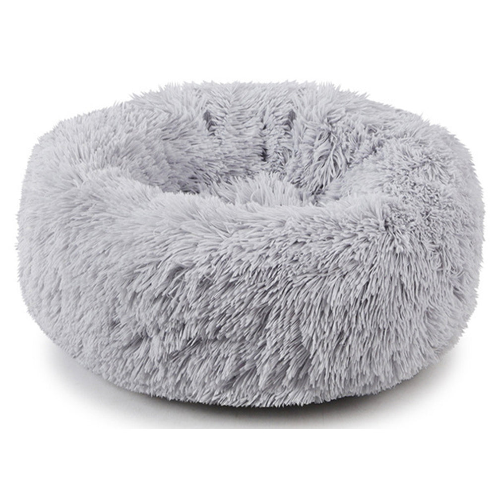 Pet Dog Cat Calming Bed Warm Soft Plush Round Nest Comfy Sleeping Kennel Cave