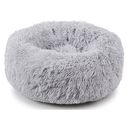 Pet Dog Cat Calming Bed Warm Soft Plush Round Nest Comfy Sleeping Kennel Cave