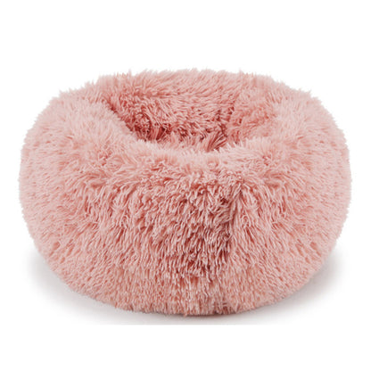 Pet Dog Cat Calming Bed Warm Soft Plush Round Nest Comfy Sleeping Kennel Cave