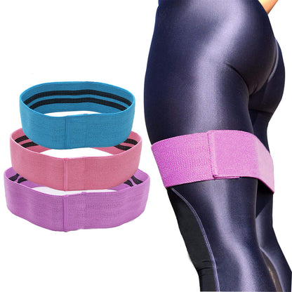 Set of 3Pcs Fabric Resistance Bands for Legs and Booty Workout Hip Circle Loop Band