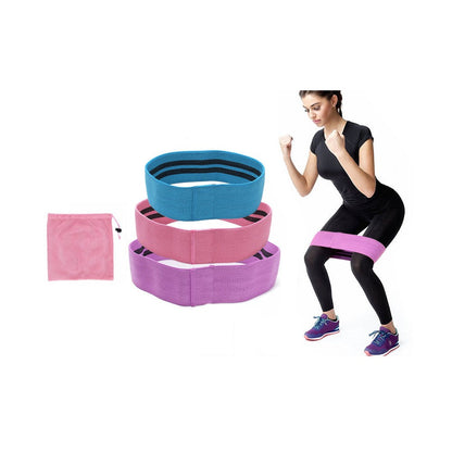 Set of 3Pcs Fabric Resistance Bands for Legs and Booty Workout Hip Circle Loop Band