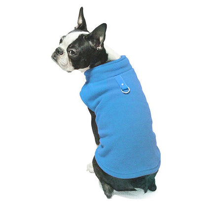 2Pcs Fleece Dog Vest with Leash Ring Pullover Pet Fleece Jacket