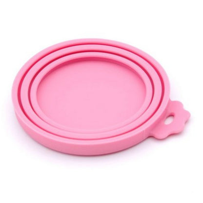 2 Pieces Silicone Reusable Pet Food Can Cover - Blue and Pink