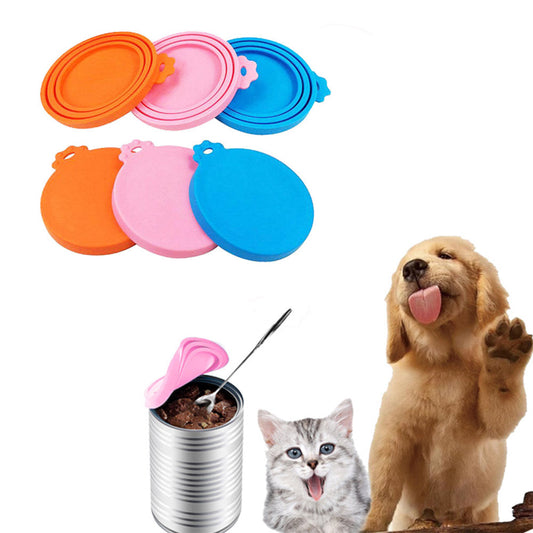 2 or 4Pcs Pet Food Can Cover Lid Dog Cat Pet Tin Silicone Reusable Storage Cap