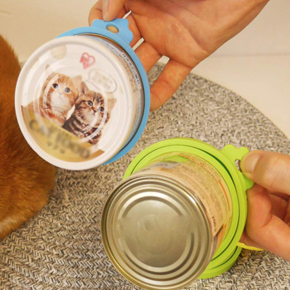 2 or 4Pcs Pet Food Can Cover Lid Dog Cat Pet Tin Silicone Reusable Storage Cap