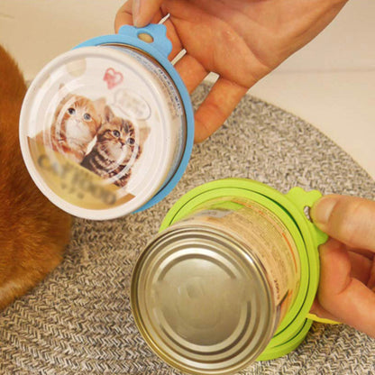 2 or 4Pcs Pet Food Can Cover Lid Dog Cat Pet Tin Silicone Reusable Storage Cap