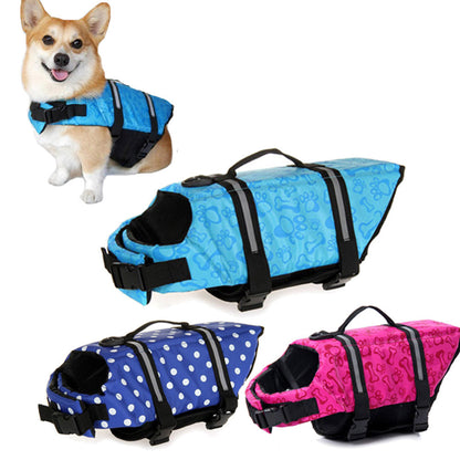 Printed Dog Life Jacket Swimwear Pet Swimming Safety Clothing Pet Dog Swimsuit Pet Swimming Jacket