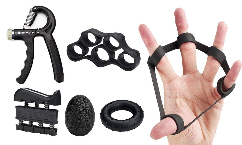 Hand Grip Strengthener Trainer Exerciser Finger Stretcher 10-60Kg Resistance Grip Strengthener 5Pcs Kit