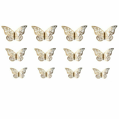 2Sets Removable Hollow 3D Butterfly Wall Decal