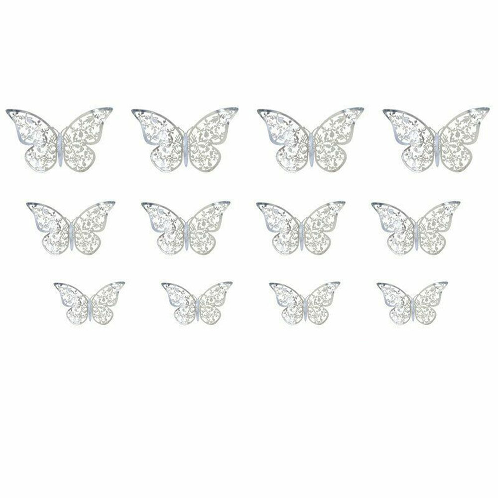 2Sets Removable Hollow 3D Butterfly Wall Decal