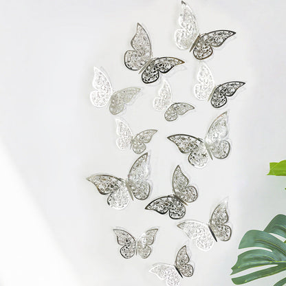 2Sets Removable Hollow 3D Butterfly Wall Decal