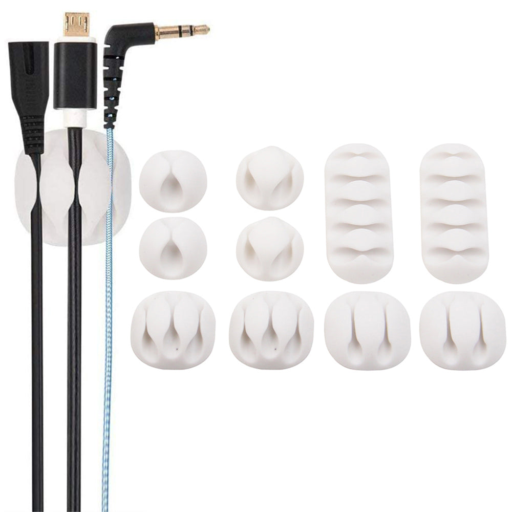 10pcs/Set Self-adhesive Cable Clips Cord Organizer Holder Set