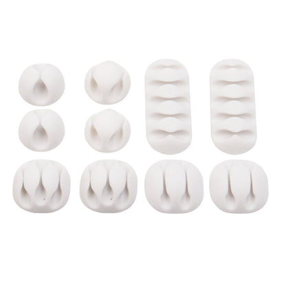 10pcs/Set Self-adhesive Cable Clips Cord Organizer Holder Set
