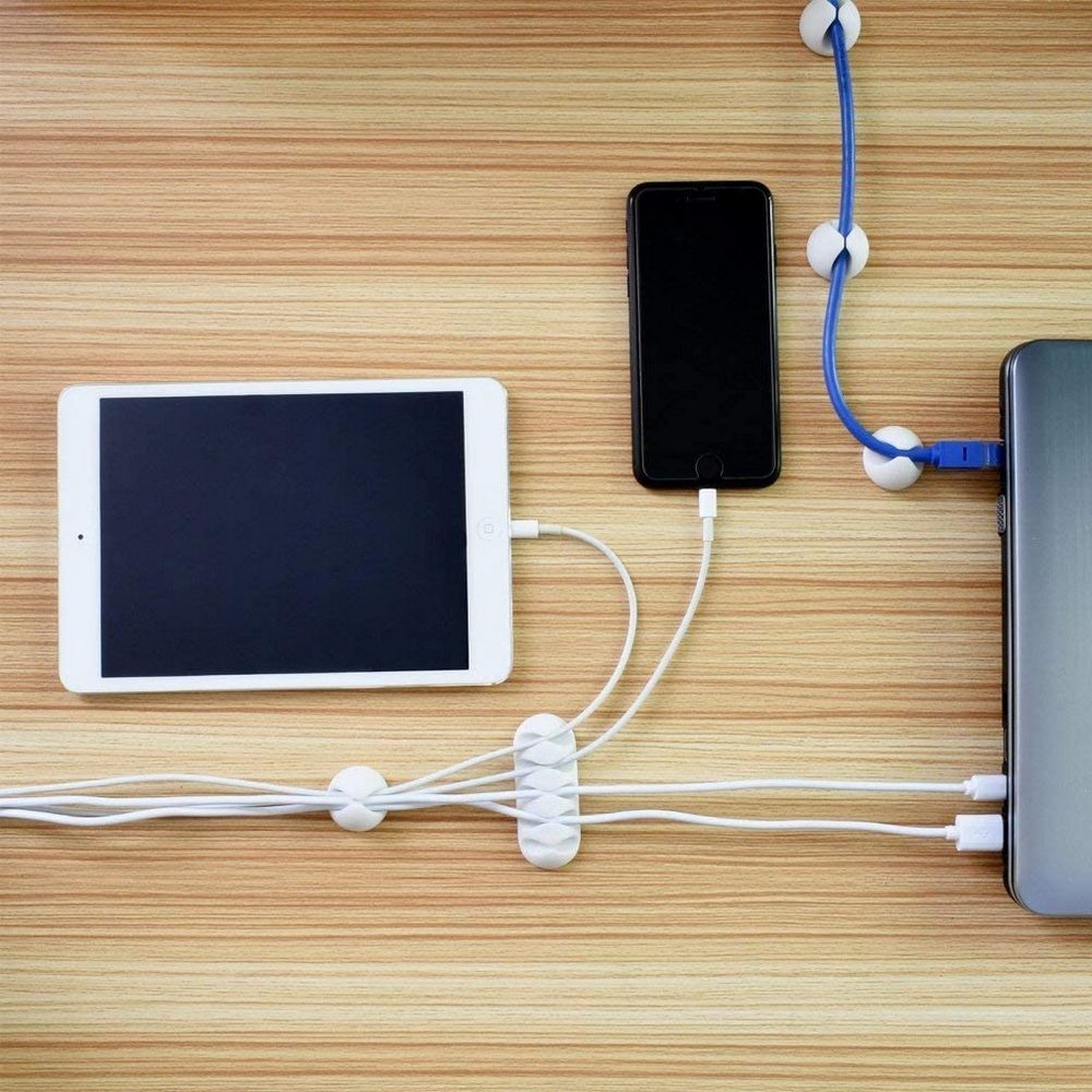 10pcs/Set Self-adhesive Cable Clips Cord Organizer Holder Set