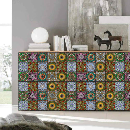 Set of 10pcs Self Adhesive Tile Stickers Moroccan-style Wall Stickers