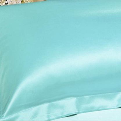 2 Pairs of Silky Satin Pillowcases Soft Breathable Pillowcase Pillow Cover PILLW IS NOT INCLUDED Cyan