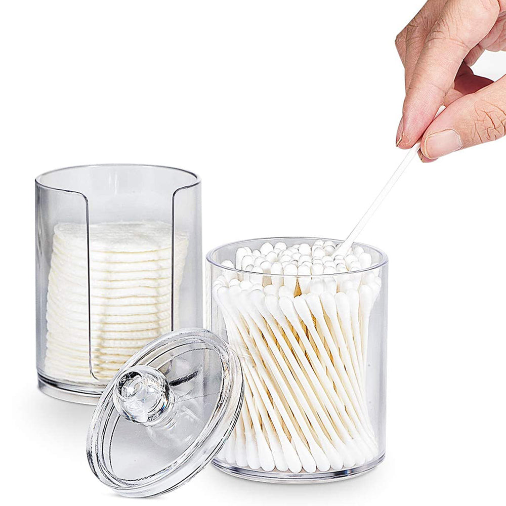 2 in 1 Swab Cotton Round Pads Holder Dispenser Makeup Organizer