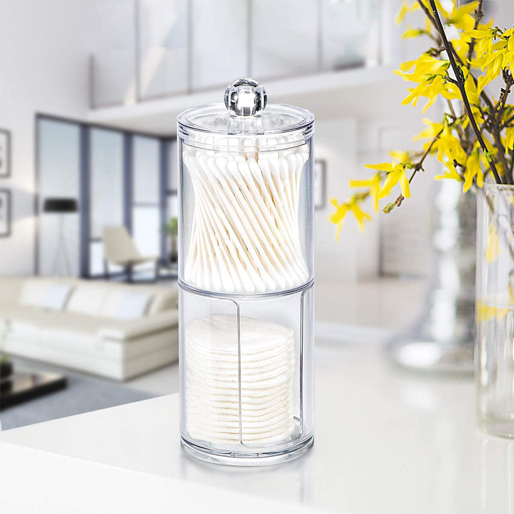 2 in 1 Swab Cotton Round Pads Holder Dispenser Makeup Organizer