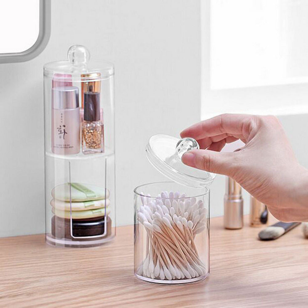 2 in 1 Swab Cotton Round Pads Holder Dispenser Makeup Organizer