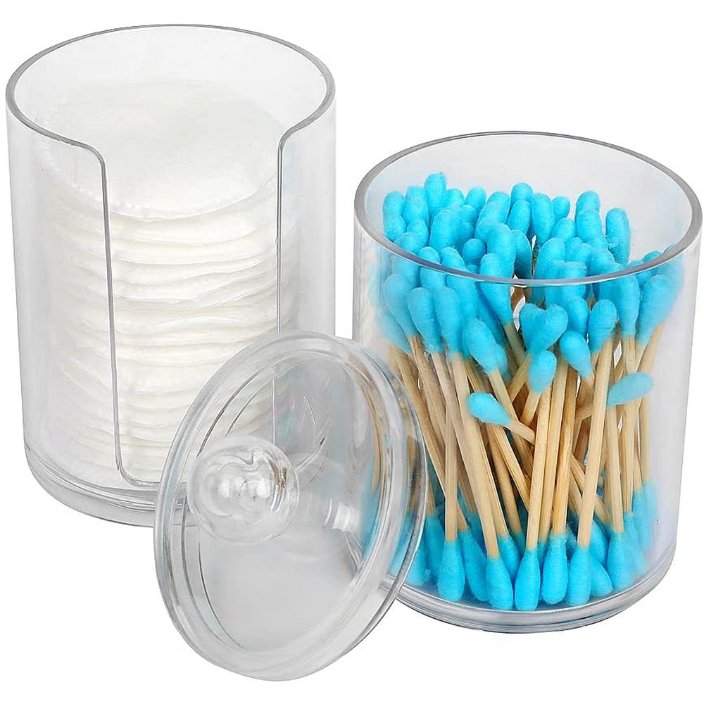 2 in 1 Swab Cotton Round Pads Holder Dispenser Makeup Organizer