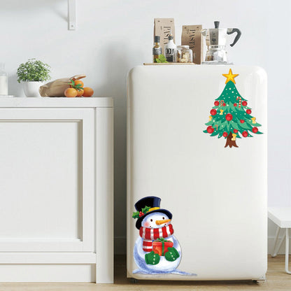 2Sets Snowman Wall Sticker Self-Adhesive Sticker
