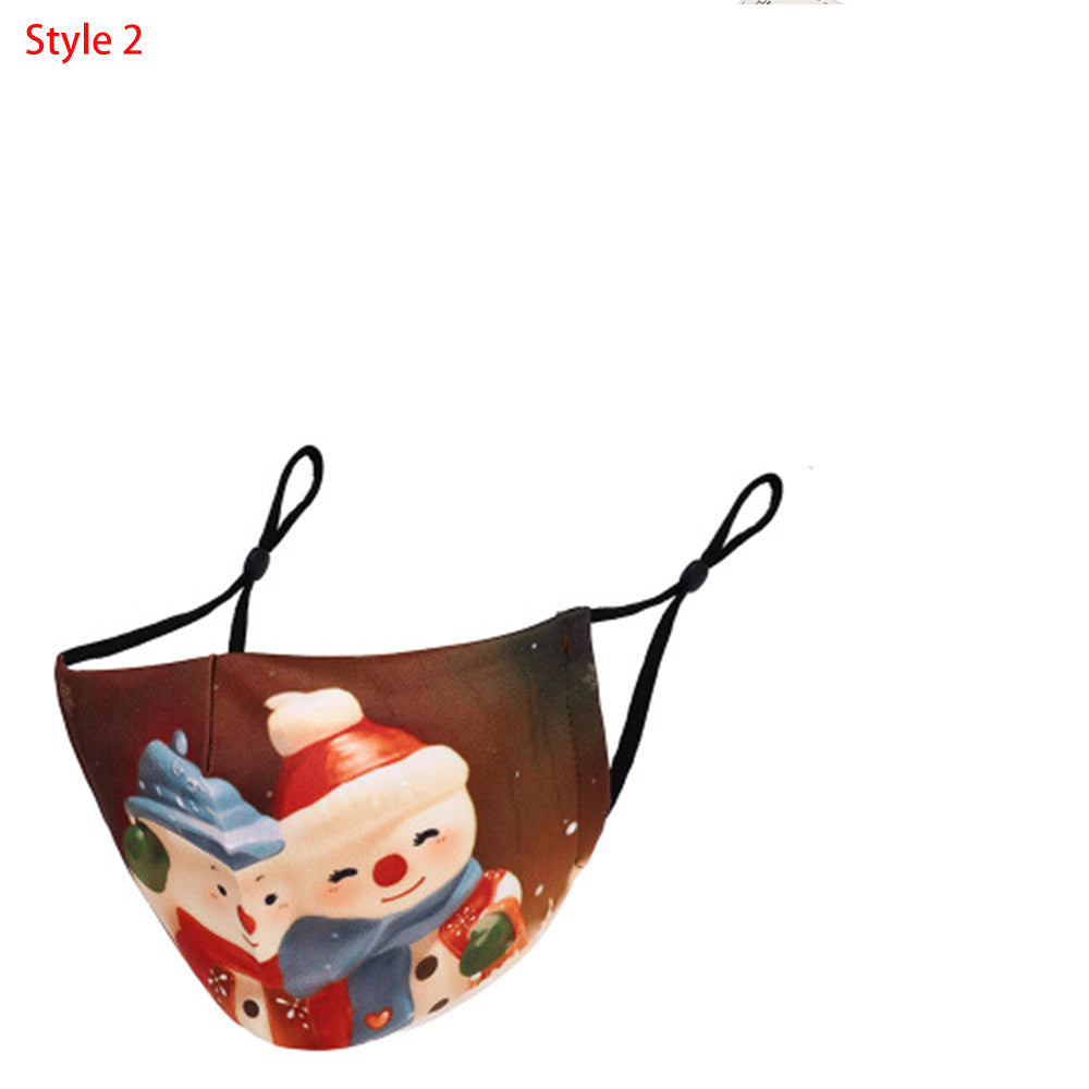 2Pcs Christmas Masks with 10pcs Five-Layered Filters-Double Snowmans