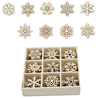 72pcs Wood Christmas Tree Hanging Pendants Set
