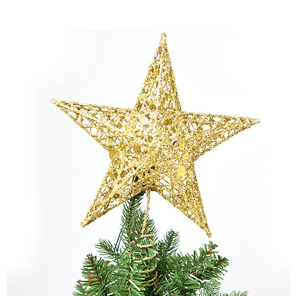Christmas Tree Star Topper Tree Top Sparkles Star Xmas Glitter Ornament for Christmas Tree Party Decoration -L:30CM