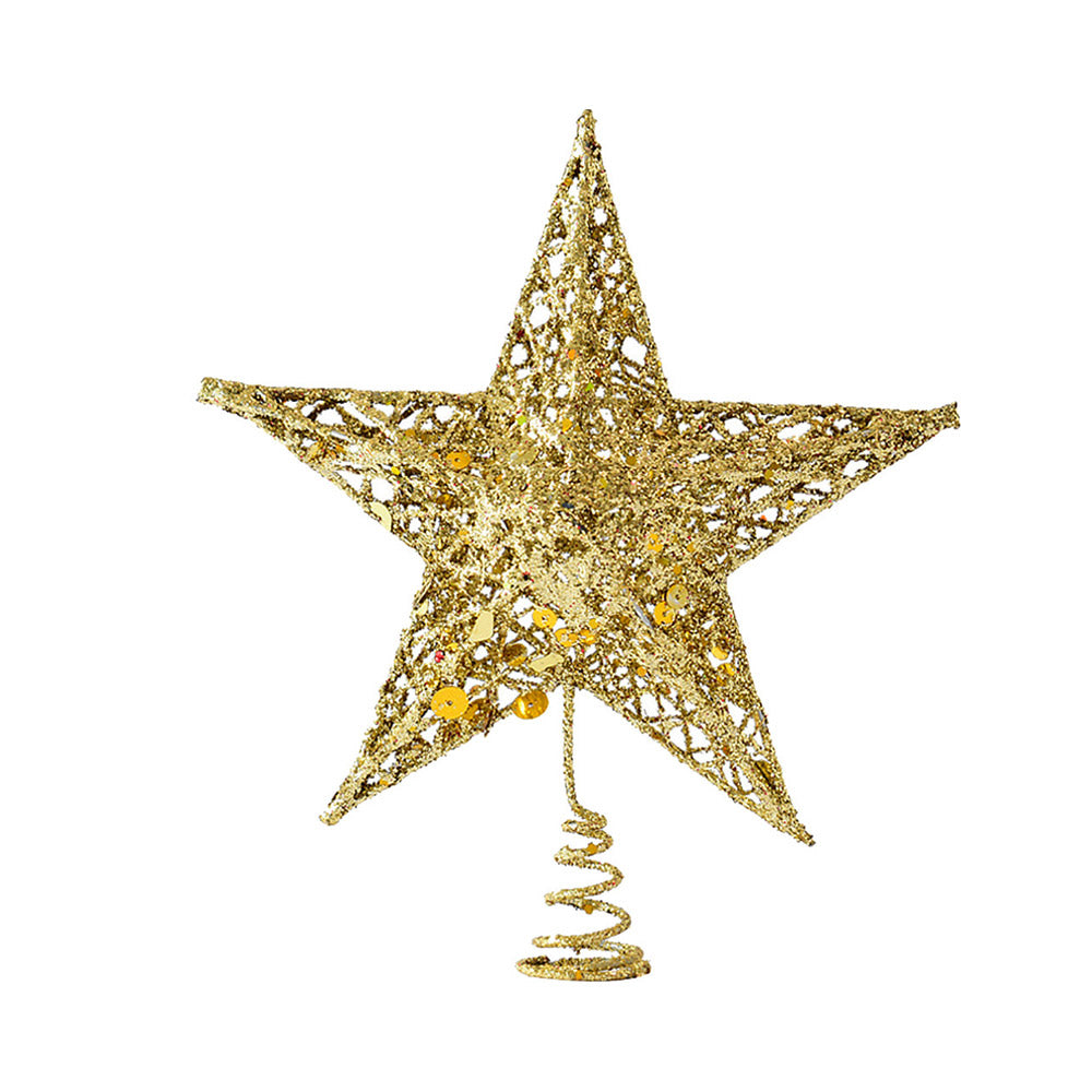 Christmas Tree Star Topper Tree Top Sparkles Star Xmas Glitter Ornament for Christmas Tree Party Decoration -L:30CM