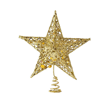 Christmas Tree Star Topper Tree Top Sparkles Star Xmas Glitter Ornament for Christmas Tree Party Decoration -L:30CM
