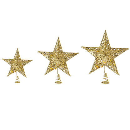Christmas Tree Star Topper Tree Top Sparkles Star Xmas Glitter Ornament for Christmas Tree Party Decoration -L:30CM