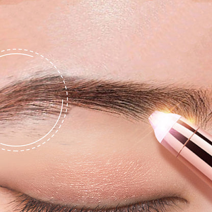 Electric Eyebrow Trimmer with LED Light Painless Eyebrow Epilator Mini Shaver Razors Portable Facial Hair Remover for Women