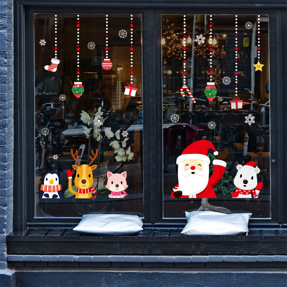 Christmas Window Decals Stickers 8 Sheets Christmas Window Clings Xmas Decorations for Glass Window
