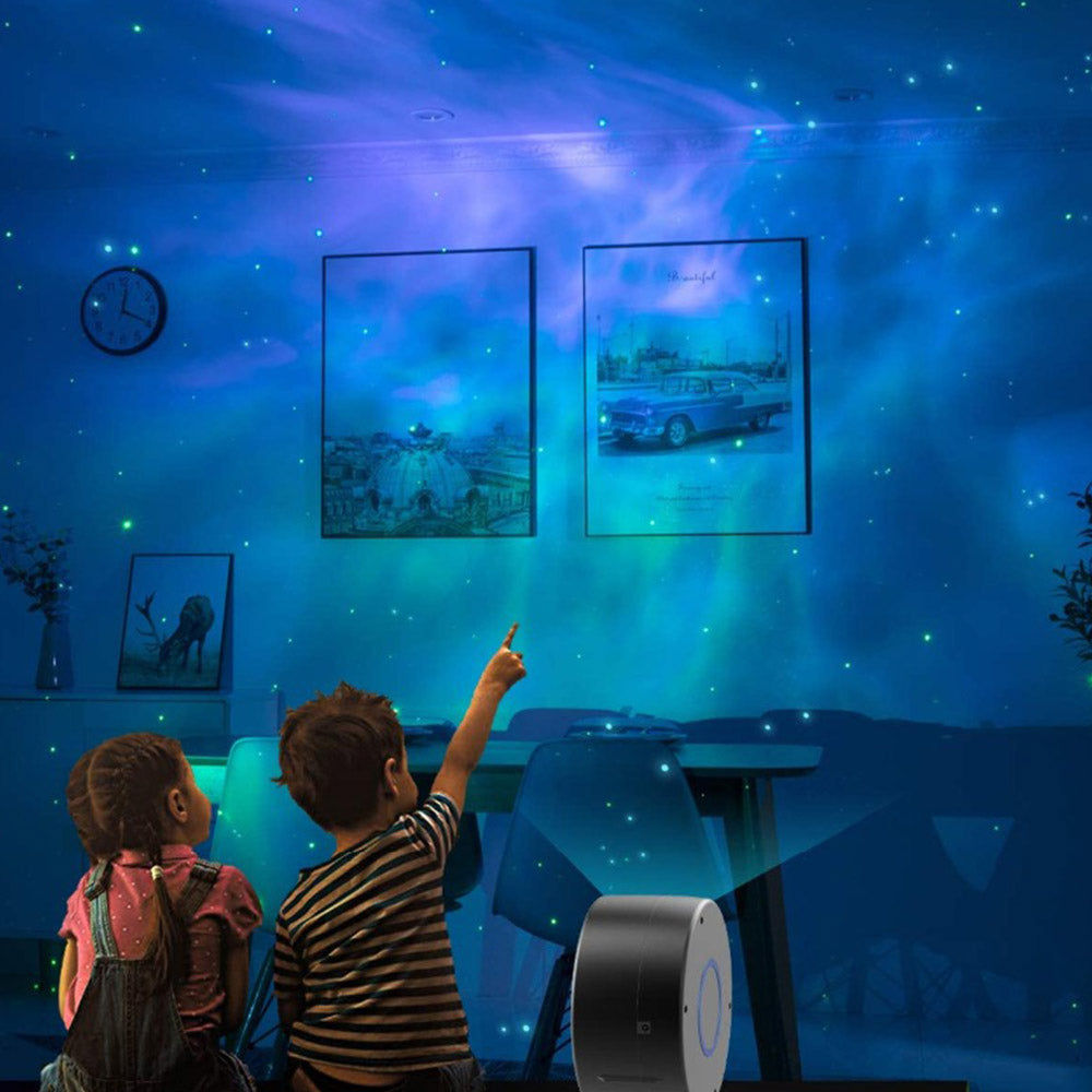 Aurora Star Projector Night Light Laser LED Starry Projector Light Rotation Color Changing Night Lamp with Wireless Remoter Controller
