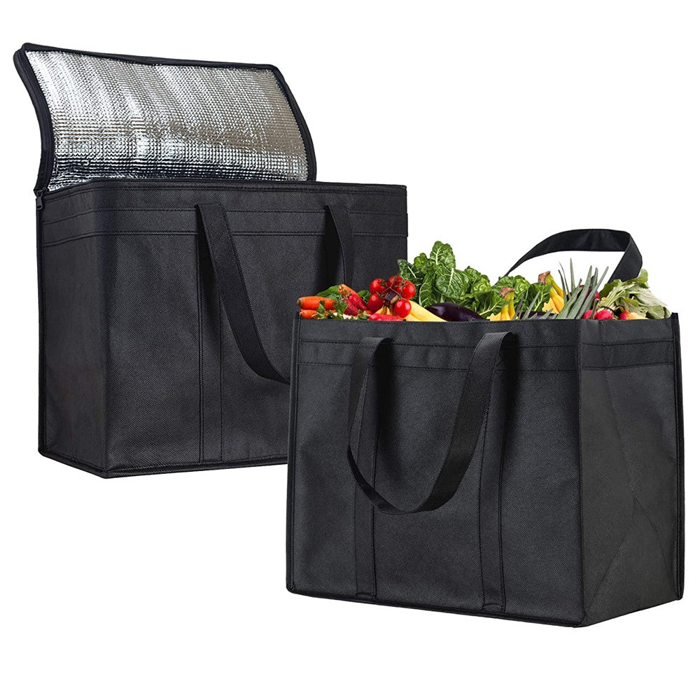 4 X Insulated Grocery Bag Reusable Food Storage Bag Large Capacity Picnic Bag Foldable Travel Food Cooler Thermal Bag