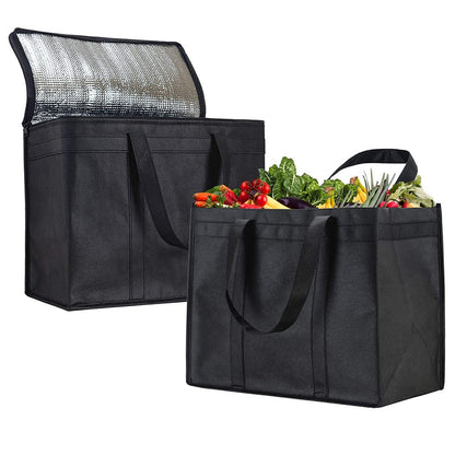 4 X Insulated Grocery Bag Reusable Food Storage Bag Large Capacity Picnic Bag Foldable Travel Food Cooler Thermal Bag