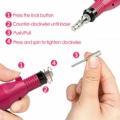 Electric Nail Drill Kit Polisher Manicure Pedicure Ceramic Gel Tool