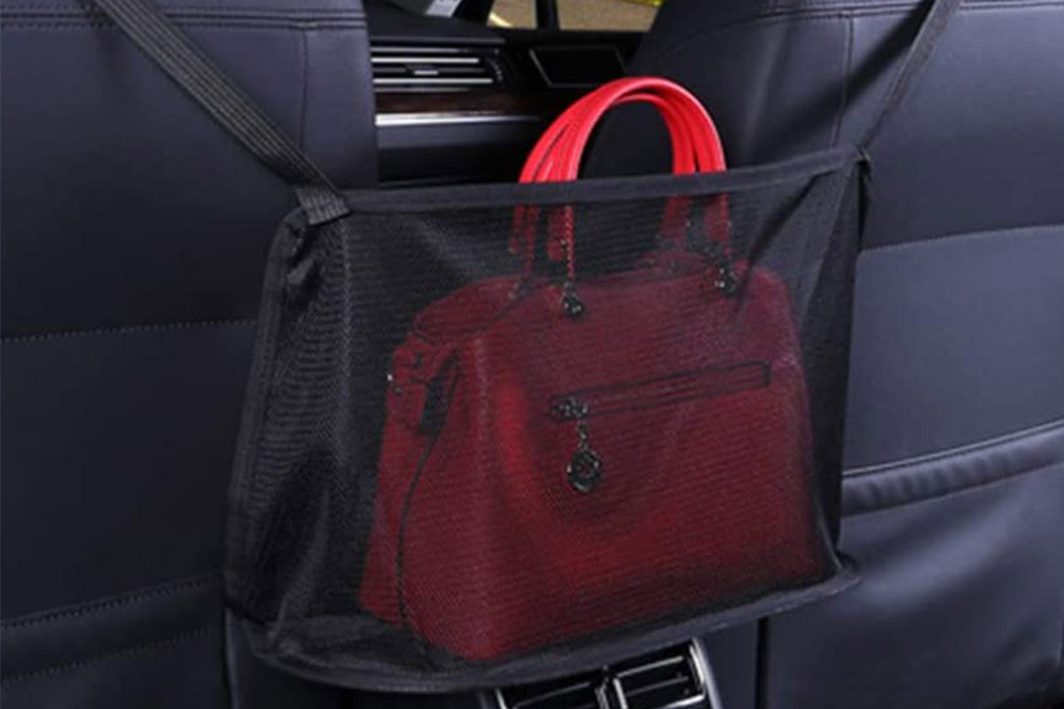Car Net Pocket Handbag Holder Car Mesh Organizer Durable Car Storage Bag Car Seat Back Organizer