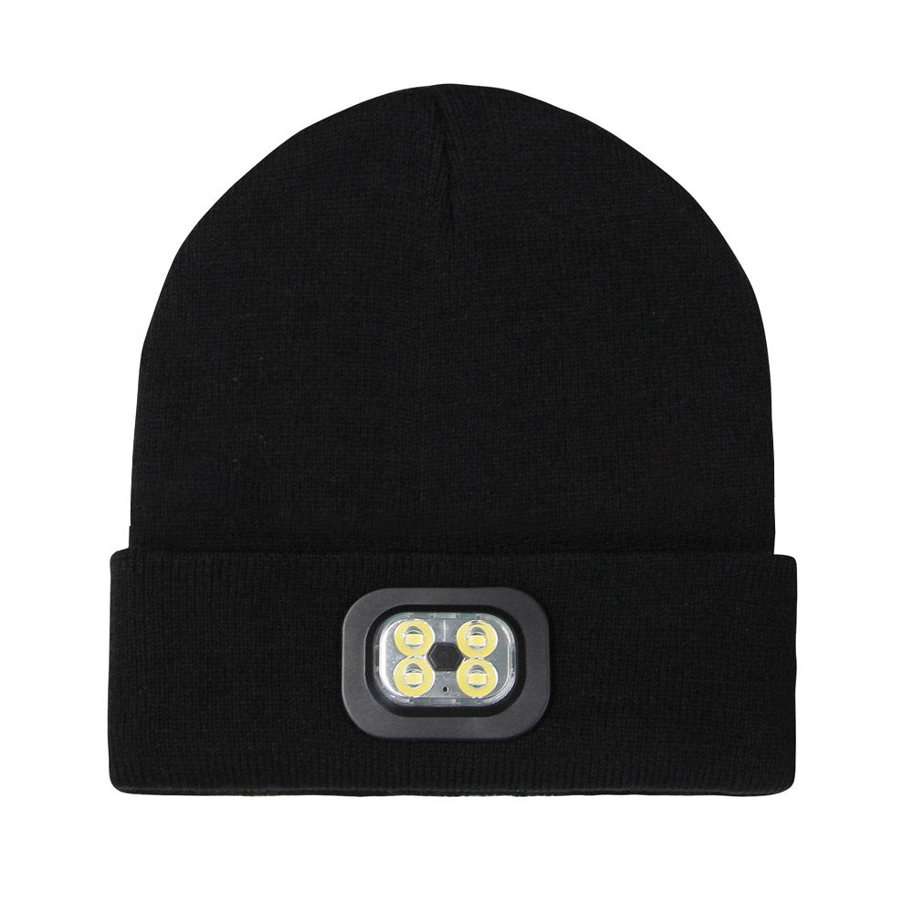 LED Beanie Hat USB Rechargeable LED Light Hat Winter Warm Knitted Hat Camping Workwear Hat with LED Light
