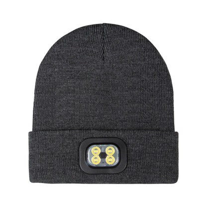 LED Beanie Hat USB Rechargeable LED Light Hat Winter Warm Knitted Hat Camping Workwear Hat with LED Light