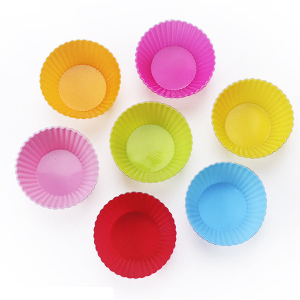 20pcs Reusable Non Stick Silicone Baking Cake Cups Molds Style-1