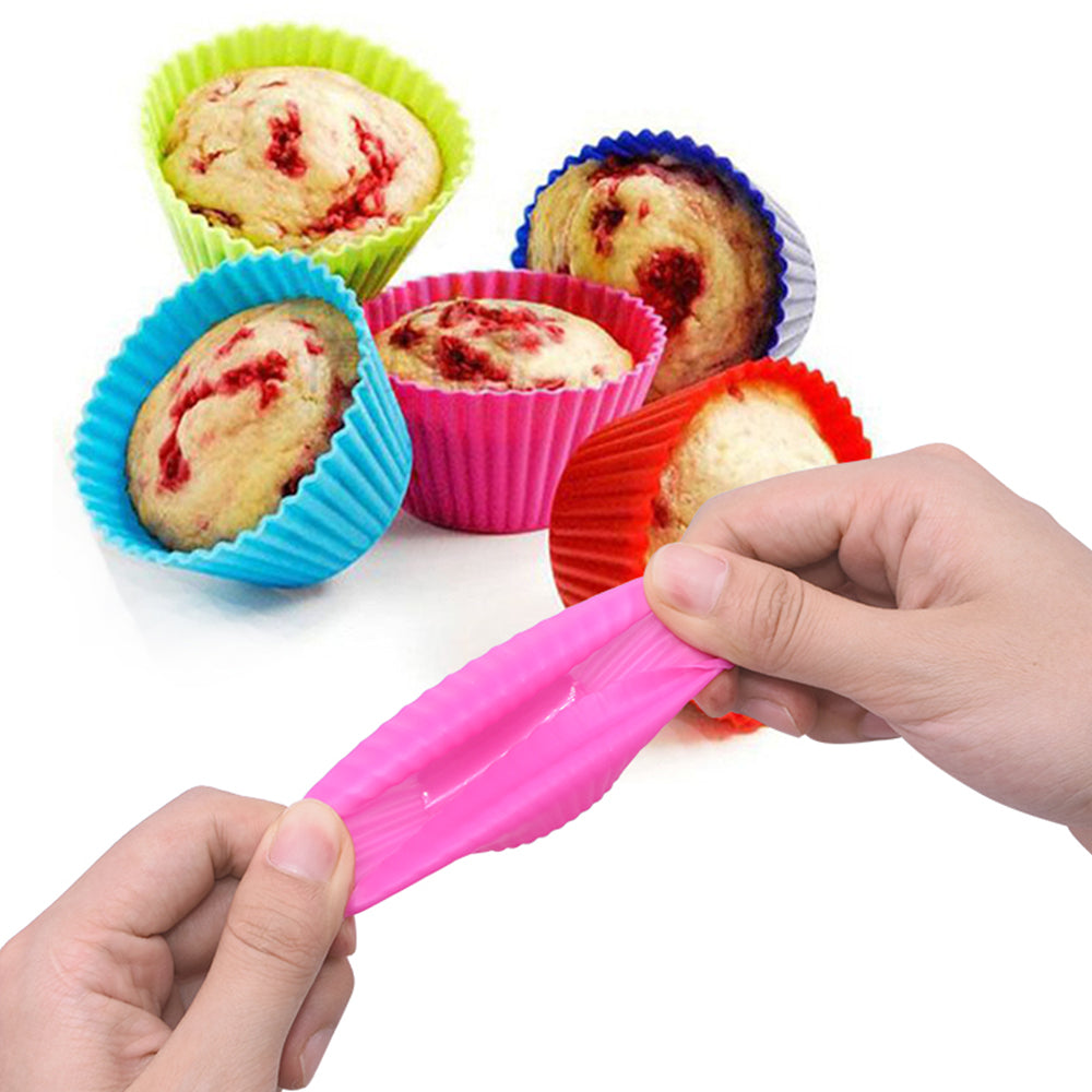 20pcs Reusable Non Stick Silicone Baking Cake Cups Molds Style-1