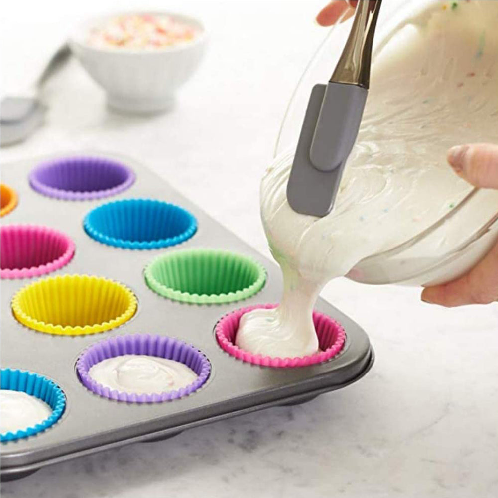 20pcs Reusable Non Stick Silicone Baking Cake Cups Molds Style-2