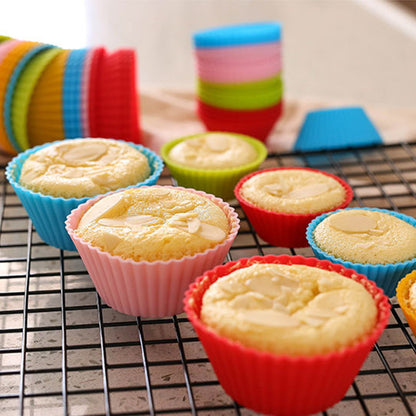 20pcs Reusable Non Stick Silicone Baking Cake Cups Molds Style-2