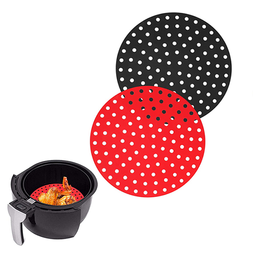 2pcs Air Fryer Liners Reusable Baking Pads Air Fryer Mats Steaming Basket Mats Non-Stick Liners for Air Fryers