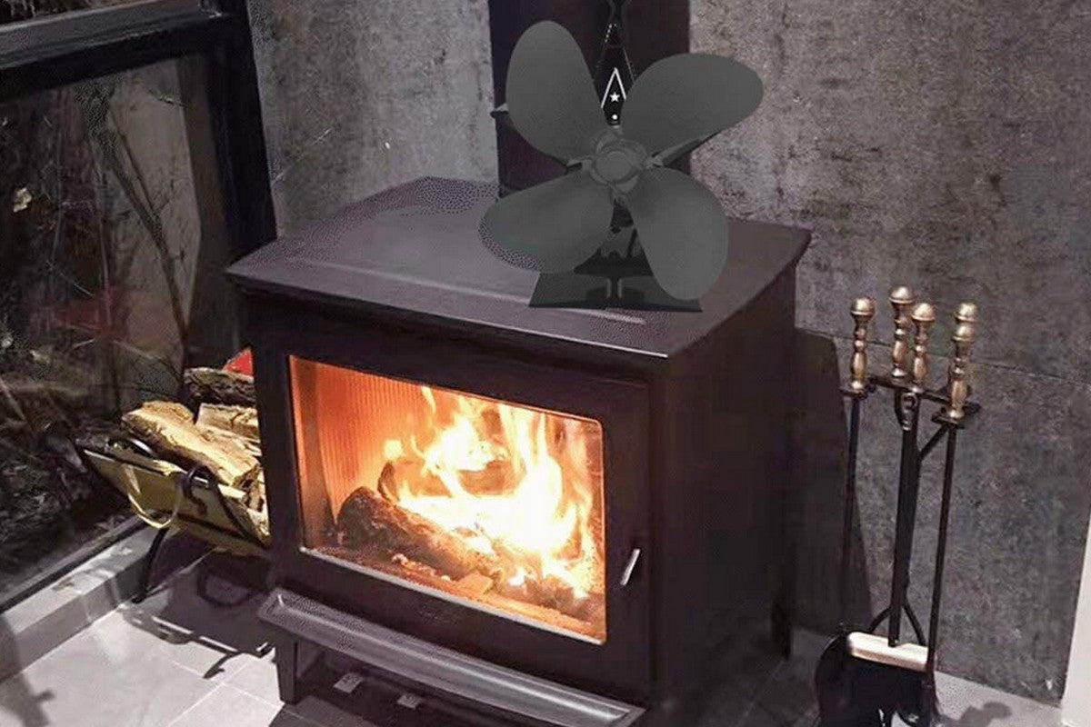 4-Blade Heat Powered Stove Fan