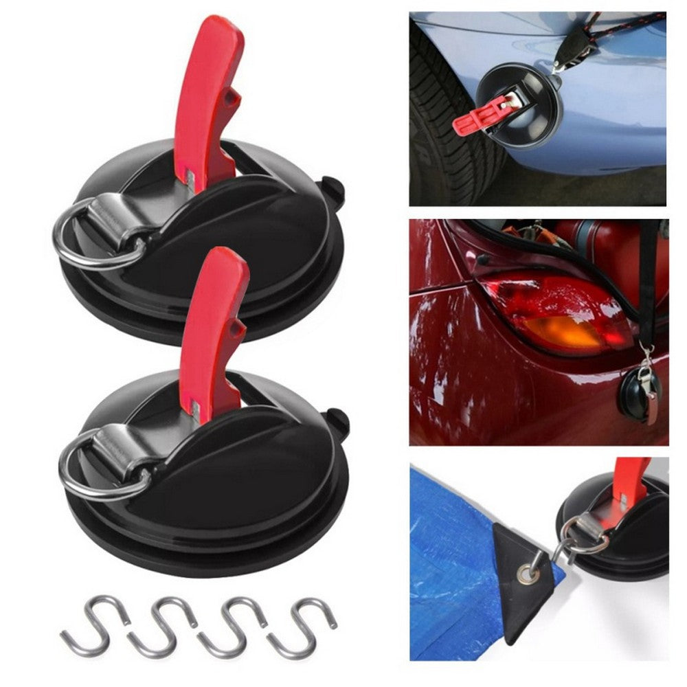 Set of 2Pcs Suction Cup Anchor with S Hooks Heavy Duty Tie Down Suction Anchor Strong Car Awning Suction Cup Outdoor Tent Accessory