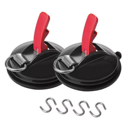 Set of 2Pcs Suction Cup Anchor with S Hooks Heavy Duty Tie Down Suction Anchor Strong Car Awning Suction Cup Outdoor Tent Accessory